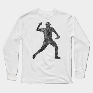 Baseball player black and white Long Sleeve T-Shirt